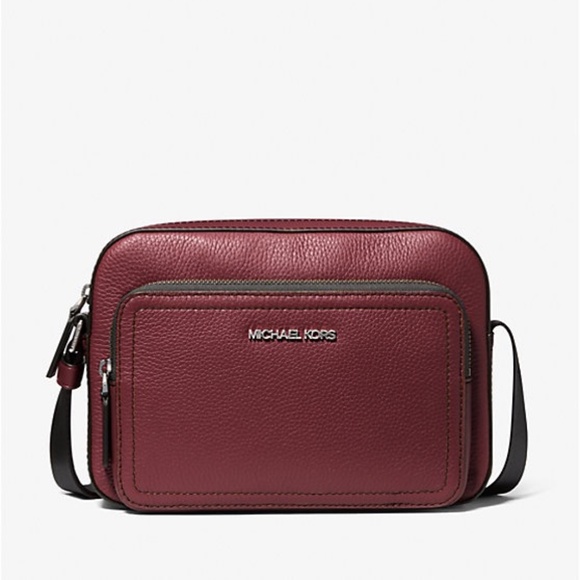 Michael Kors Cooper Pebbled Leather Utility Crossbody Bag Oxblood - Picture 1 of 1